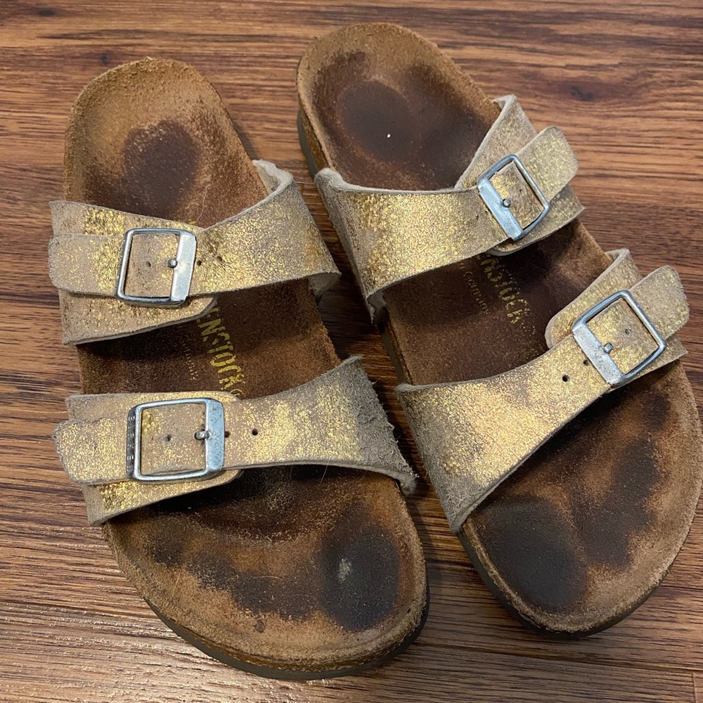 Used Birkenstock sandals gold Sydney size 37